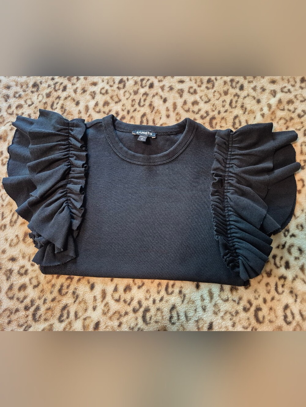 Express Ruffle Sleeve Knit Top - Picture 4 of 4
